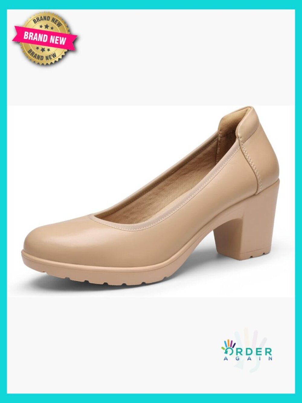 Chunky Block Heel Pumps Comfortable Round Toe Dress Shoes Work Wedding Essential